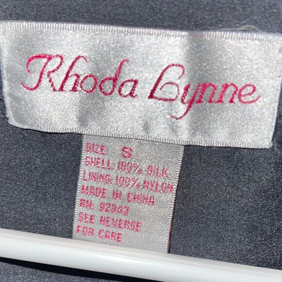 Vintage 90s Rhoda Lynne 100% Silk Tassel Print Bomber Jacket - Size Small - Picture 5 of 9